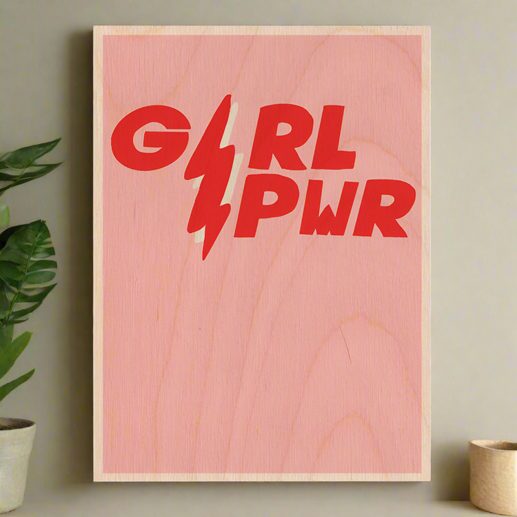 Girl PWR Wooden Wall Art