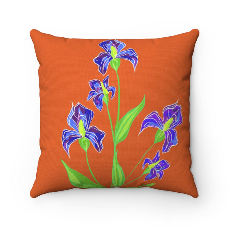 Orange Iris Square Pillow