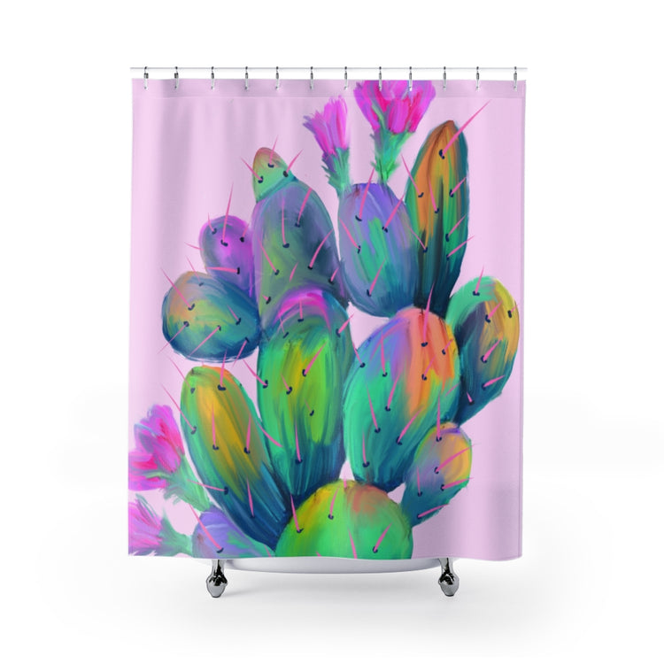 Pink Prickly Pear Shower Curtain