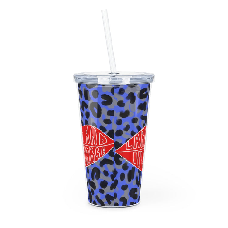 Large and In Charge Plastic Tumbler with Straw