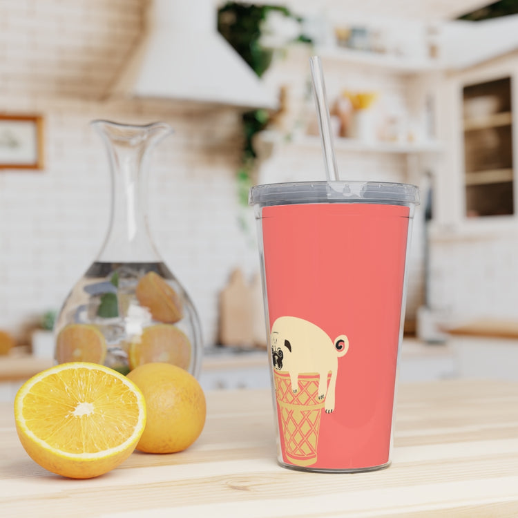 Pancakes and Ice Cream Plastic Tumbler with Straw