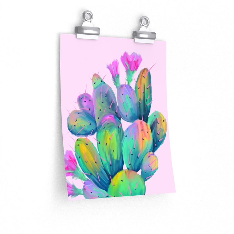 Pink Prickly Pear vertical poster