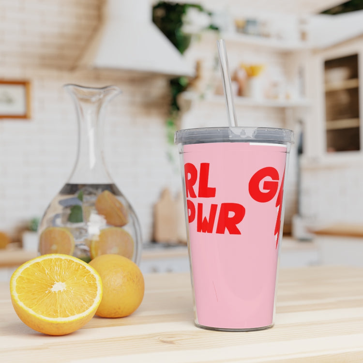 Girl PWR Plastic Tumbler with Straw