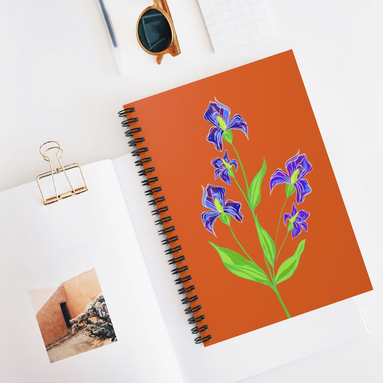 Orange Iris Spiral Notebook