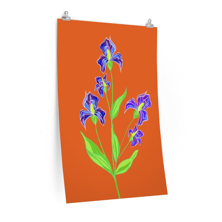 Orange Iris vertical poster
