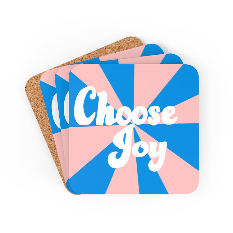 Choose Joy Corkwood Coaster Set