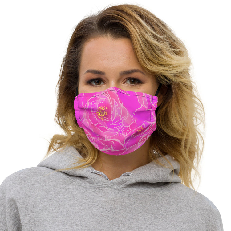 Pink Peonies Premium face mask