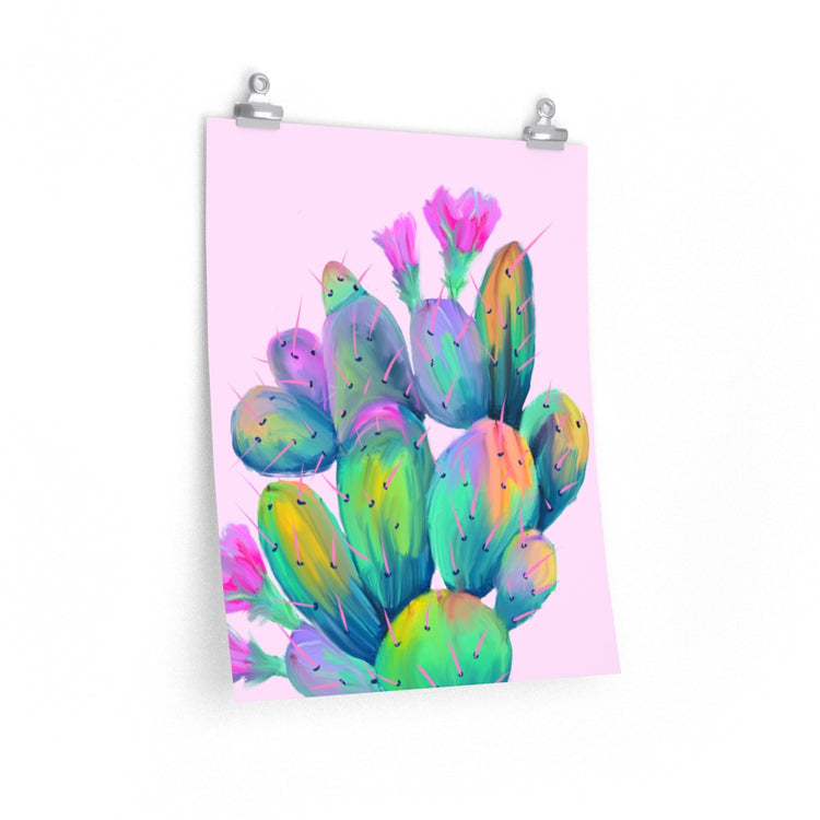 Pink Prickly Pear vertical poster