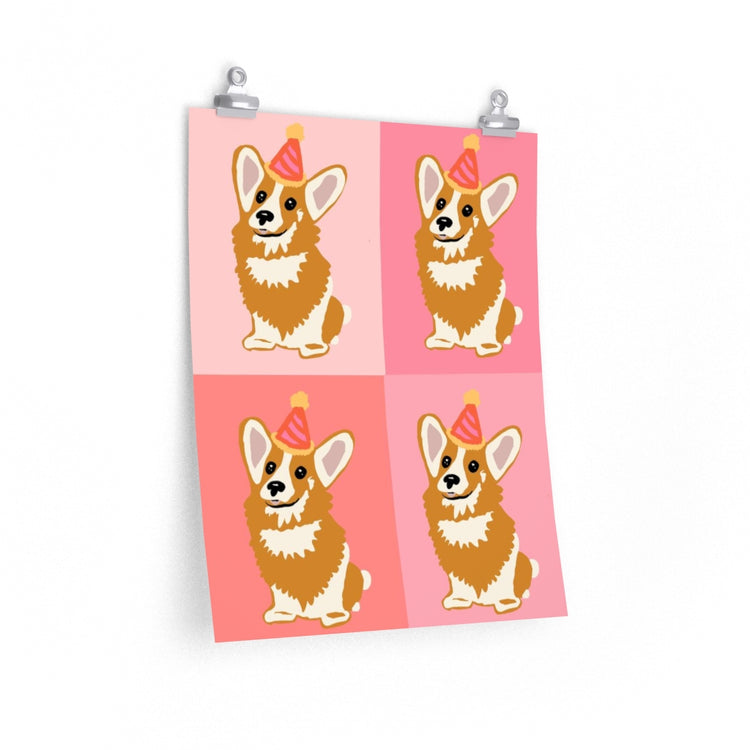 Four Corgs vertical poster