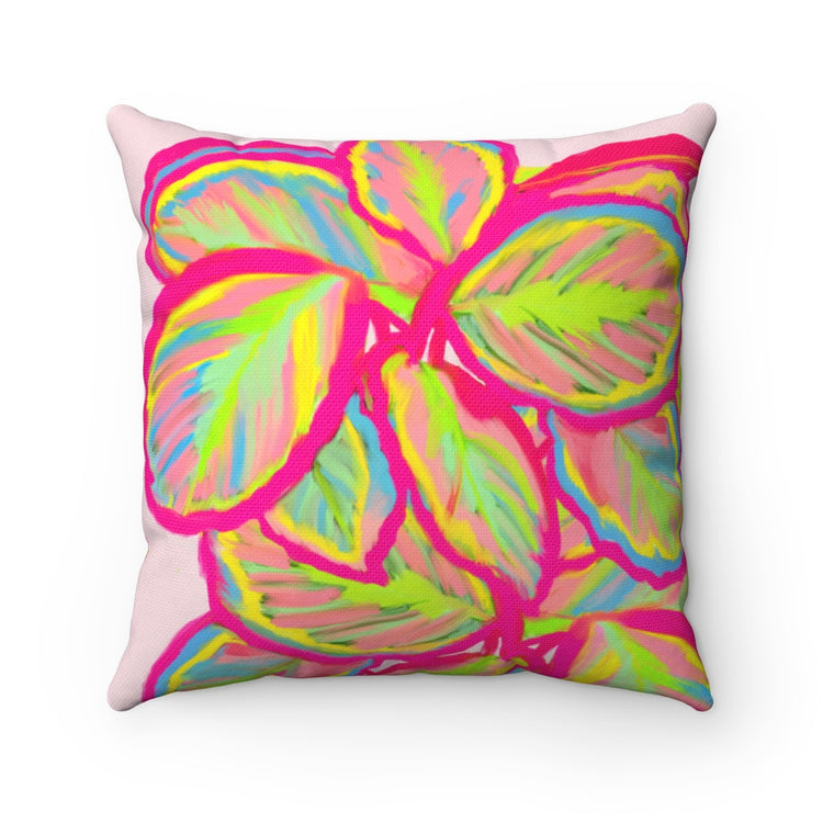 Colourful Calathea Square Pillow