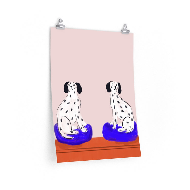 Mantlepiece Dogs vertical poster