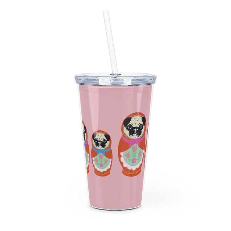 Russian Pancakes Plastic Tumbler with Straw
