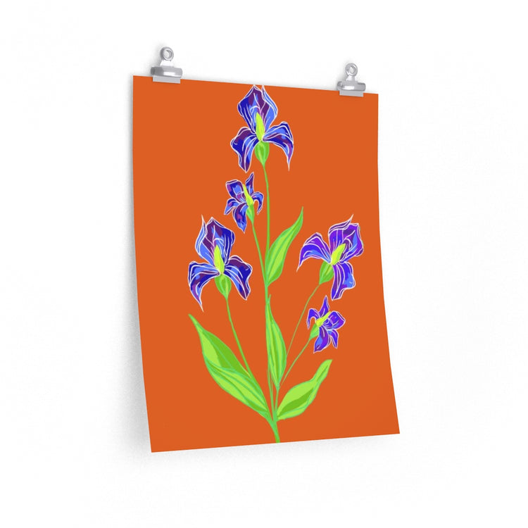 Orange Iris vertical poster