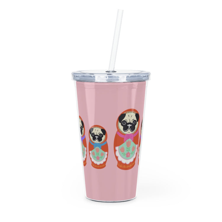Russian Pancakes Plastic Tumbler with Straw